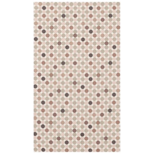 茶色とピンクの水玉模様の幾何学的パターン テーブルクロス (正面)