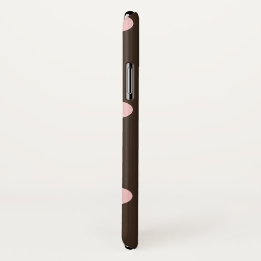 茶色とピンクの水玉模様 Case-Mate iPhoneケース (裏面/右)