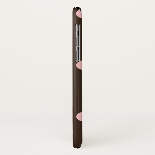 茶色とピンクの水玉模様 Case-Mate iPhoneケース (裏面/左)