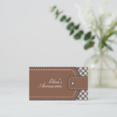 茶色とピンクの革の外観とパターン 名刺 (スタンド正面)