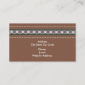 茶色とピンクの革の外観とパターン 名刺 (裏面)