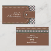 茶色とピンクの革の外観とパターン 名刺 (正面/裏面)