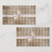 茶色とピンク 名刺 (正面/裏面)