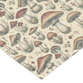 茶色とベージュのキノコの植物模様 ミディアムテーブルランナー (コーナー)