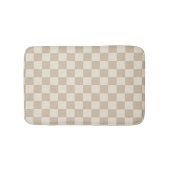 茶色とベージュのチェッカーボード バスマット (正面)