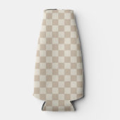 茶色とベージュのチェッカーボード ボトルクーラー (正面)