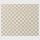 茶色とベージュのチェッカーボード ラッピングペーパー (フラット)