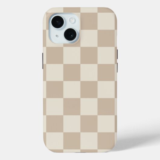 茶色とベージュのチェッカーボード Case-Mate iPhoneケース (裏面)
