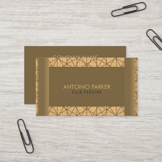 茶色とベージュの幾何学的な形状 名刺 (正面/裏面インサイチュ)
