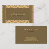 茶色とベージュの幾何学的な形状 名刺 (正面/裏面)