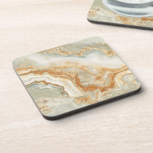 茶色とベージュの石のテクスチャ コースター (左側)