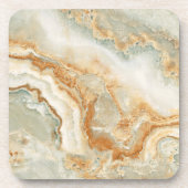 茶色とベージュの石のテクスチャ コースター (正面)