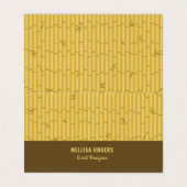 茶色とベージュの竹材の背景 名刺 (外部フラット)