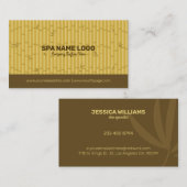 茶色とベージュの竹材の背景 名刺 (正面/裏面)