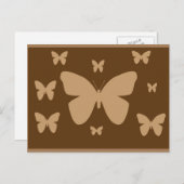茶色とベージュの蝶のポストカード ポストカード (正面/裏面)