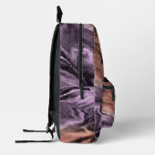 茶色とベージュぼやけの結晶パターン プリントバックパック (左)