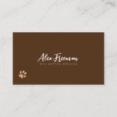 茶色とモダン白の子犬が座っている 名刺 (裏面)