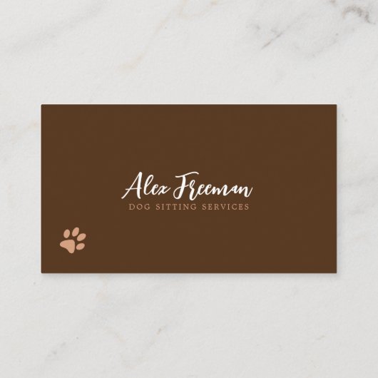 茶色とモダン白の子犬が座っている 名刺 (裏面)