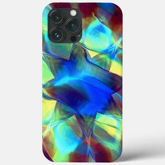 茶色と対照的な濃い青のデジタルフラワー Case-Mate iPhoneケース (裏面)