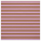 茶色と梅の色の線 ファブリック (見本)