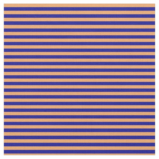 茶色と濃い青の色の線のパターン ファブリック (クローズアップ)