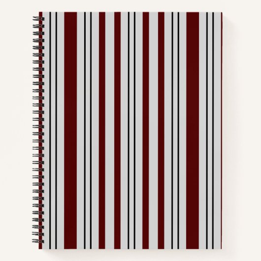 茶色と灰色のパターン（の模様が）ある線 ノートブック (正面)