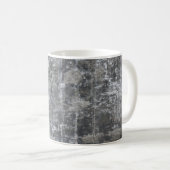 茶色と灰色のパネル コーヒーマグカップ (正面右)