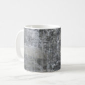 茶色と灰色のパネル コーヒーマグカップ (正面左)