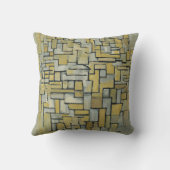 茶色と灰色のピートモンドリアン組成物 クッション (裏面)