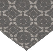 茶色と灰色の織り模様 ロングテーブルランナー (コーナー)