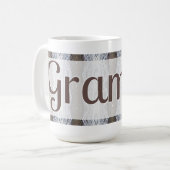 茶色と白のイネ コーヒーマグカップ (正面左)