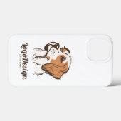 茶色と白のイラストの犬のロゴ Case-Mate iPhoneケース (裏面 (横))