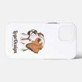 茶色と白のイラストの犬のロゴ Case-Mate iPhoneケース (裏面 (横))
