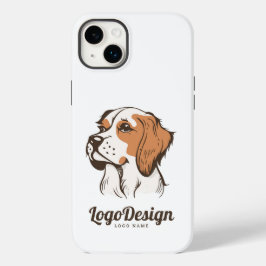 茶色と白のイラストの犬のロゴ Case-Mate iPhone 14 PLUSケース