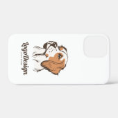 茶色と白のイラストの犬のロゴ Case-Mate iPhoneケース (裏面 (横))