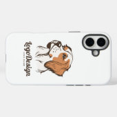 茶色と白のイラストの犬のロゴ Case-Mate iPhoneケース (裏面 (横))