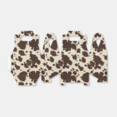 茶色と白のカウプリント切り妻スタイルボックス フェイバーボックス (折り畳みなし)