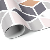 茶色と白のキューブの幾何学的パターン ラッピングペーパー (ロールコーナー)