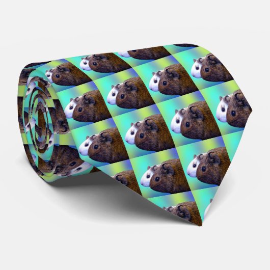 茶色と白のギニア豚、ネックタイ ネクタイ (ロール)