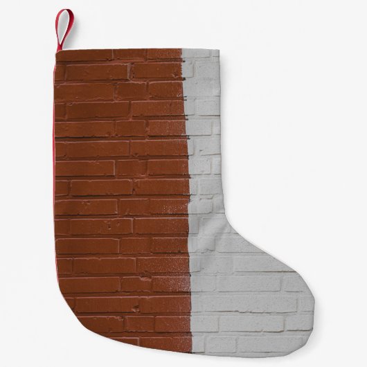 茶色と白のコンクリート壁 スモールクリスマスストッキング (正面)