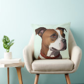 茶色と白のコートと襟を持つ犬 クッション (椅子)