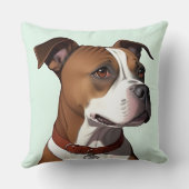 茶色と白のコートと襟を持つ犬 クッション (裏面)