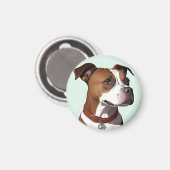 茶色と白のコートと襟を持つ犬 マグネット (正面/裏面)