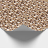 茶色と白のコーヒー豆 ラッピングペーパー (角)