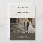 茶色と白のシンプルなお知らせを保存して 招待状 (正面)