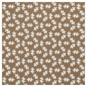 茶色と白のジグソーパズルのピース ファブリック (見本)