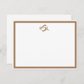 茶色と白のスタイリッシュメ縁どントカード ポストカード (正面/裏面)