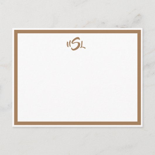 茶色と白のスタイリッシュメ縁どントカード ポストカード (正面)