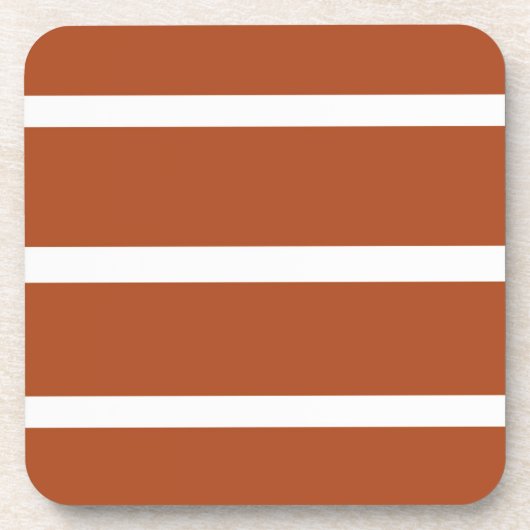 茶色と白のストライプ柄 コースター (正面)