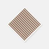 茶色と白のストライプ スタンダードカクテルナプキン (角)